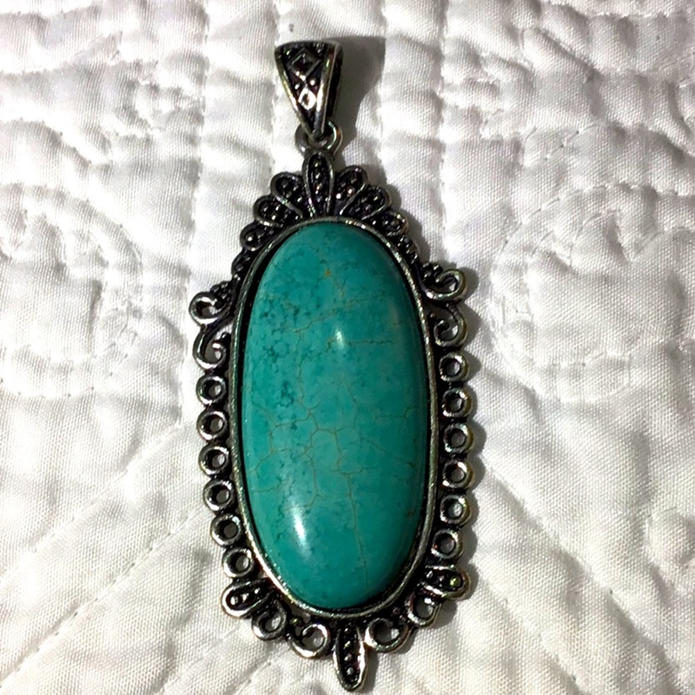 Giant Oval Turquoise Pendant